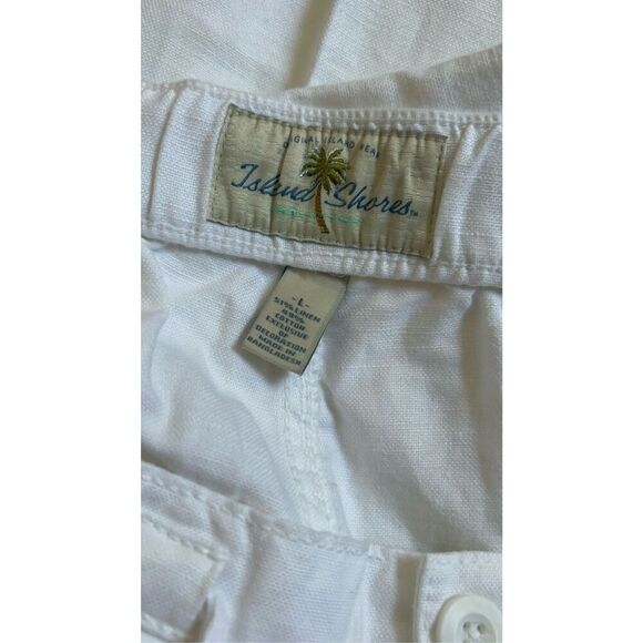 Island Shores White Linen Pants Large - Picture 12 of 14